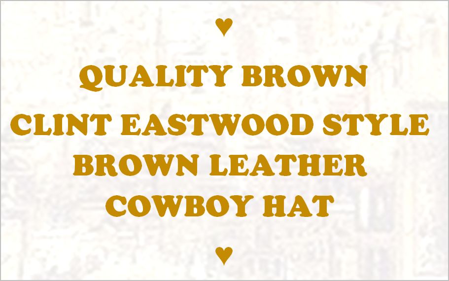 BROWN MAN WITH NO NAME CLINT EASTWOOD STYLE HAT