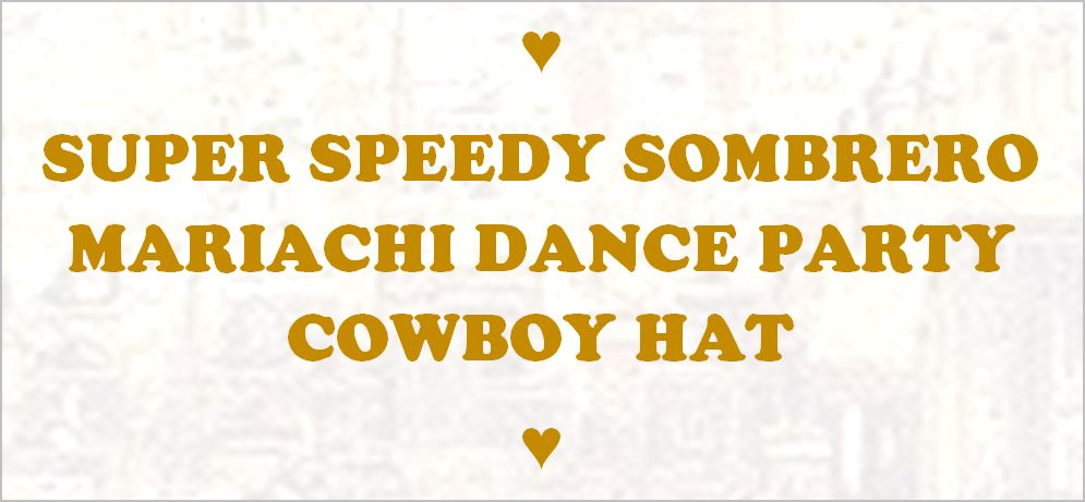 SUPER SPEEDY PANCHO VILLA WILD DANCE PARTY MARIACHI HAT