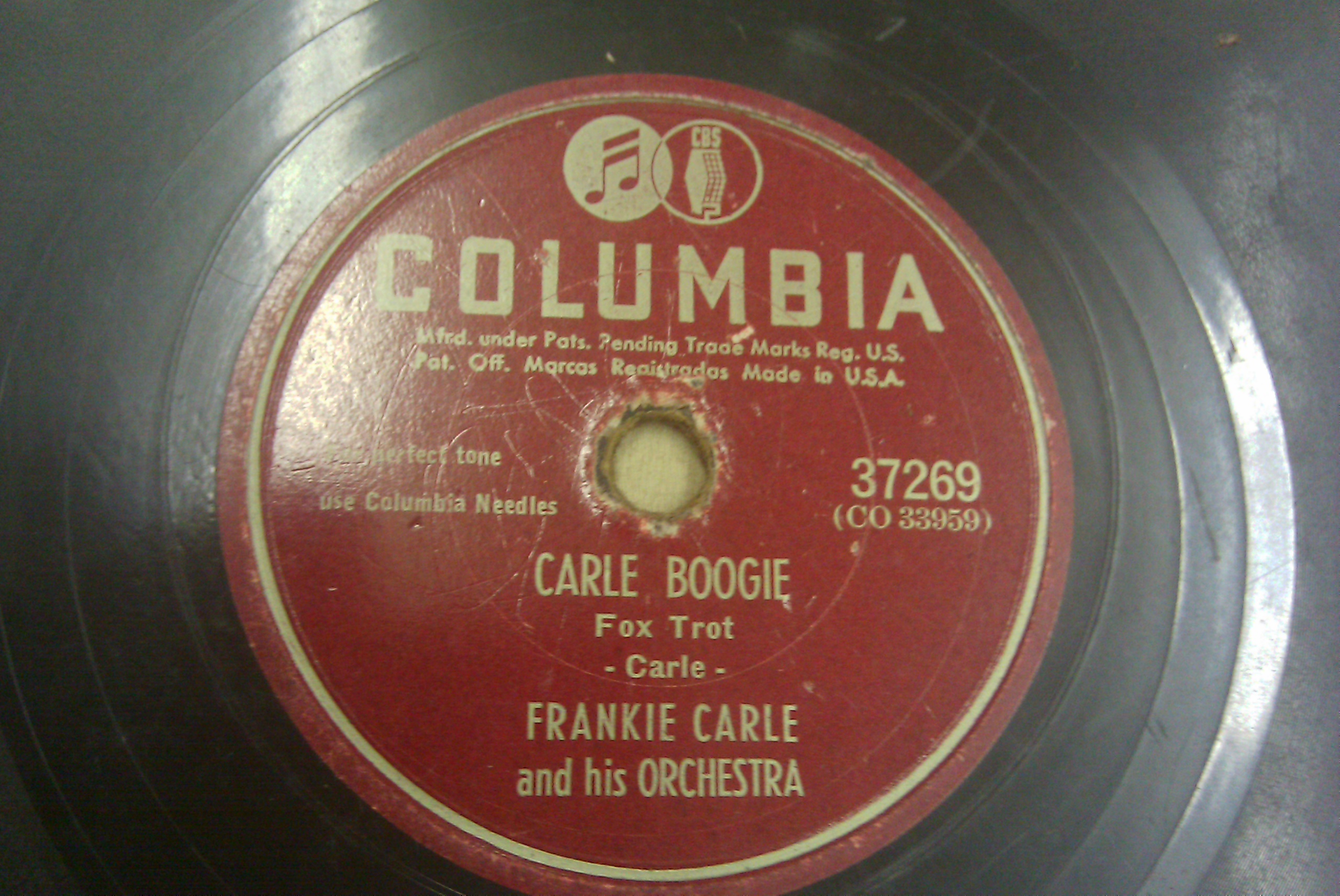COLUMBIA 78 RECORD FRANKE CARLE - CARLE BOOGIE & FRANKIE CARLE - SUNRISE SERENADE